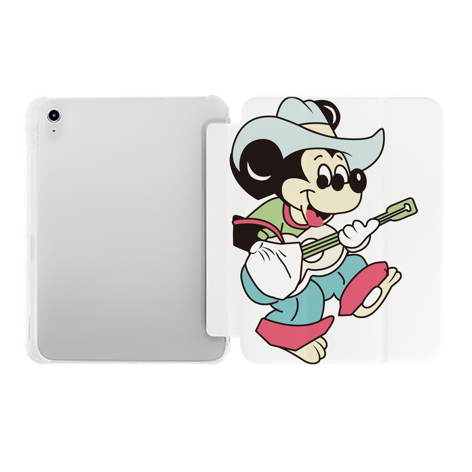 （画像用） ミッキーマウス Mickey Mouse IPad ケース ペン収納付き 三つ折りスタンド PUレザー×シリコン 対応機種9.5/10.5/10.9インチ
